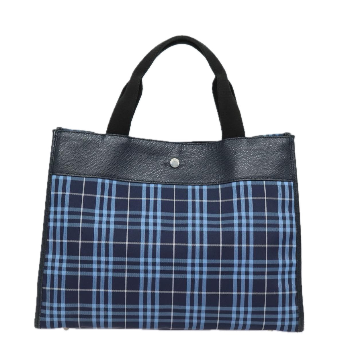 Luxury Burberry Nova Check Hand Bag Nylon Blue Auth bs15357