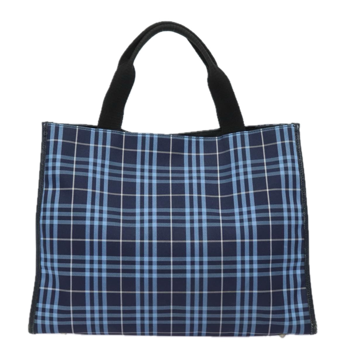 Luxury Burberry Nova Check Hand Bag Nylon Blue Auth bs15357