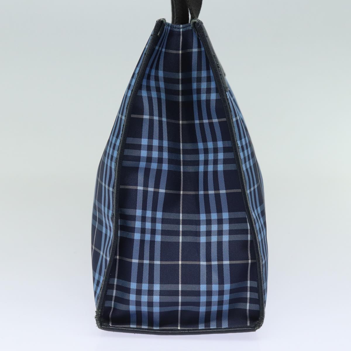 Luxury Burberry Nova Check Hand Bag Nylon Blue Auth bs15357