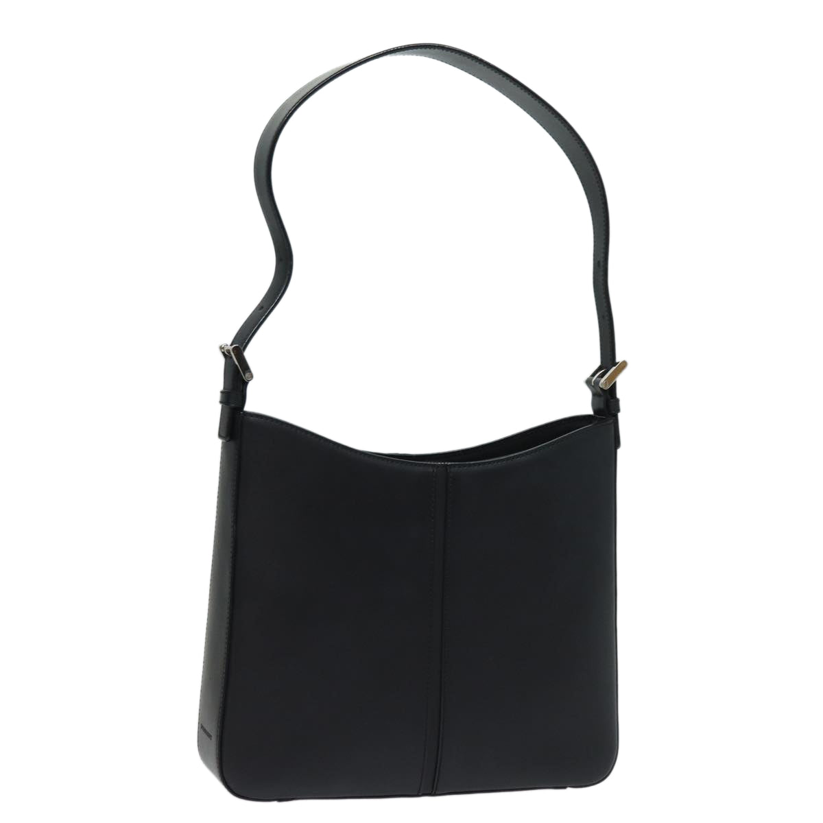 Luxury Burberry Shoulder Bag Leather Black Auth bs15614