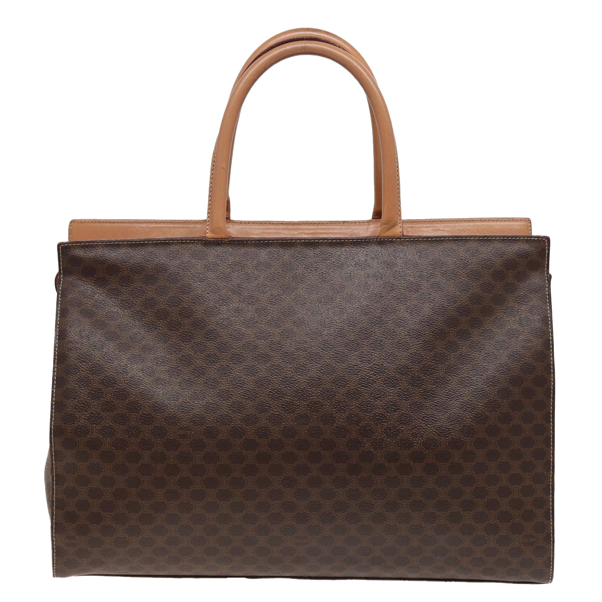 Luxury CELINE Macadam Canvas Hand Bag PVC Leather Brown  15629