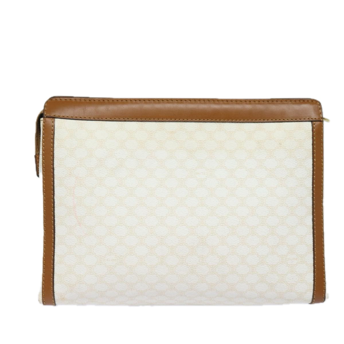 Luxury CELINE Macadam Canvas Clutch Bag PVC Leather Whe  15682