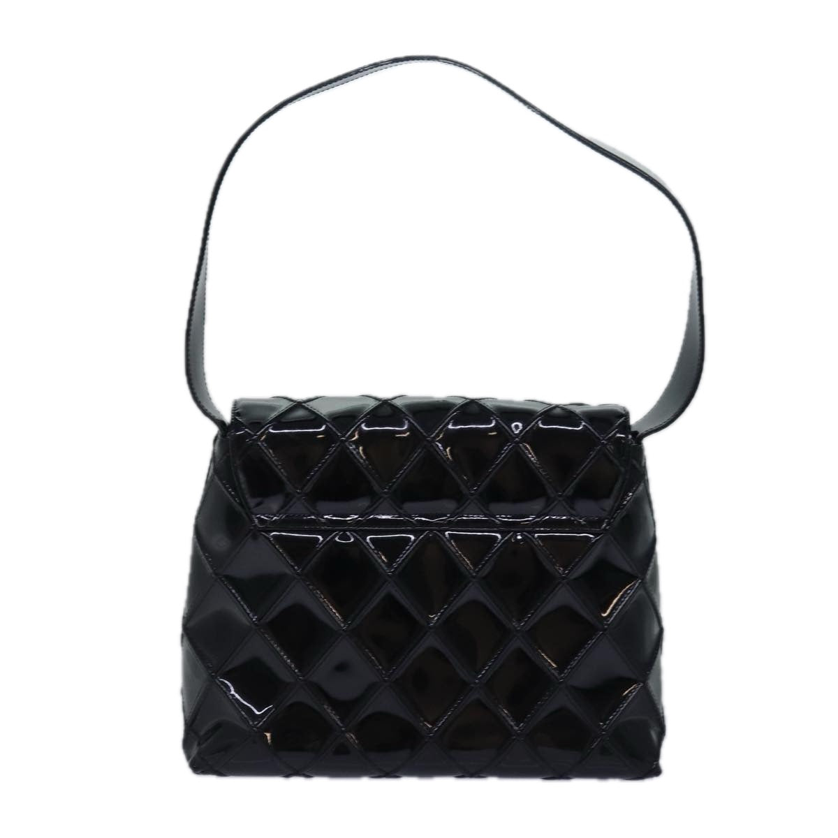 CHANEL Bicolore Shoulder Bag Enamel Black CC Auth bs15701