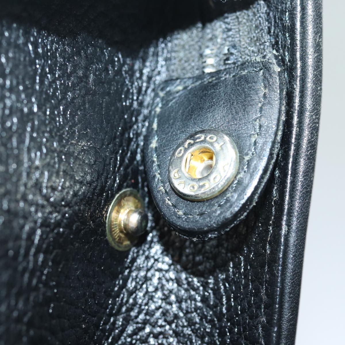 Luxury BurberrySs Clutch Bag Leather Black Auth bs15805