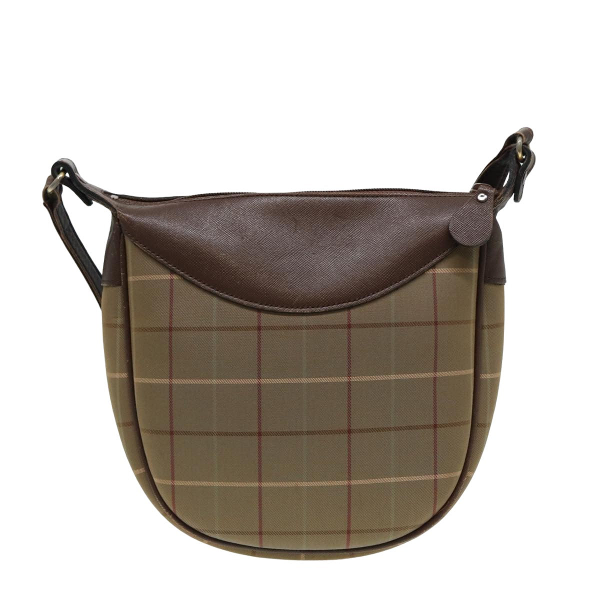 Luxury BurberrySs Nova Check Shoulder Bag Canvas Beige Brown Auth bs15807