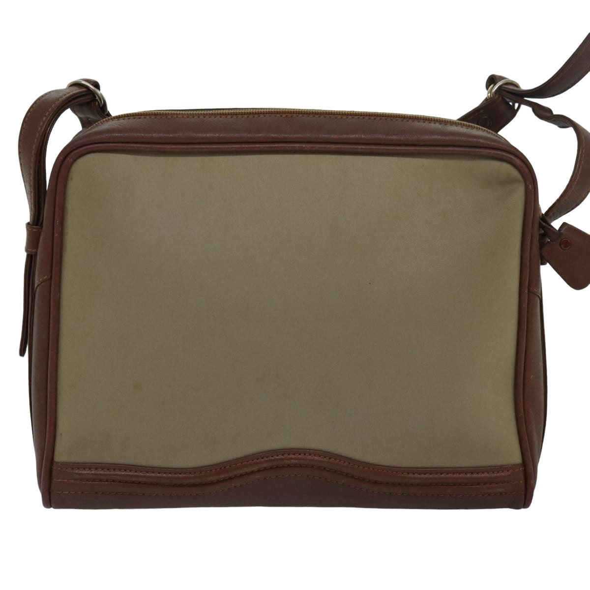 Luxury BurberrySs Shoulder Bag Canvas Leather Beige Auth bs16124