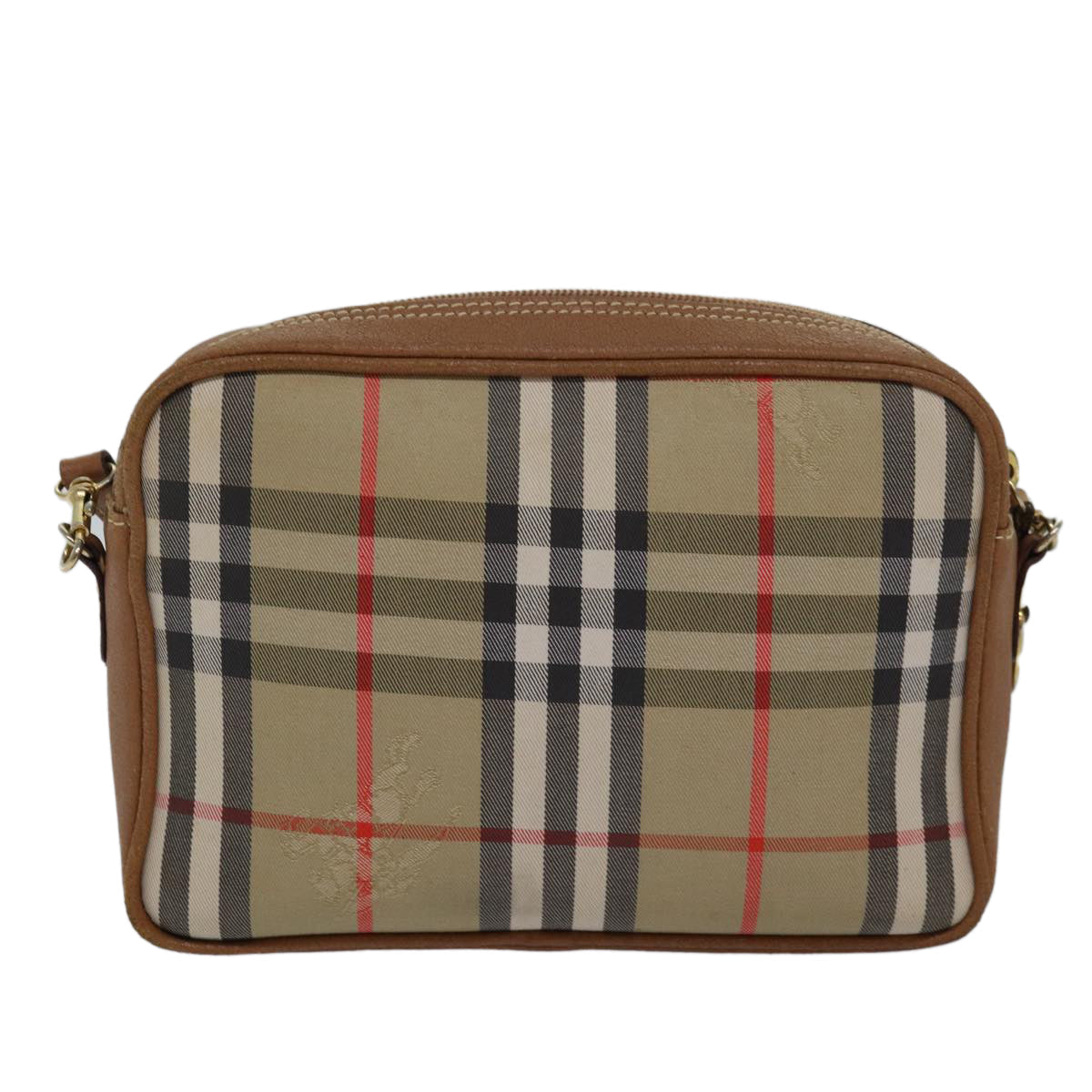 Luxury BurberrySs Nova Check Shoulder Bag Canvas Beige Auth bs16160