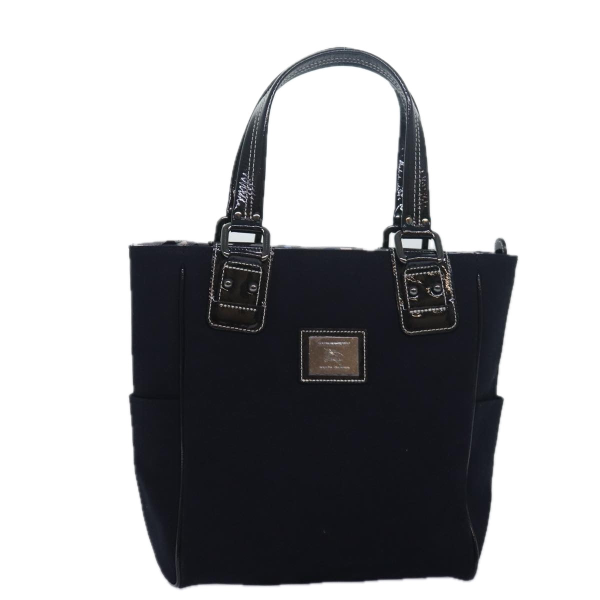 Luxury Burberry Tote Bag Canvas Black Auth bs16214