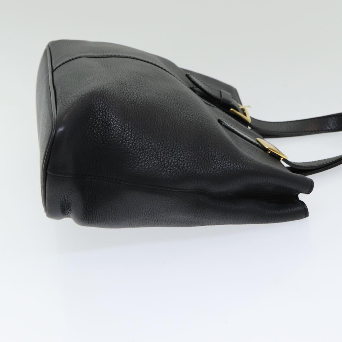 Luxury BurberrySs Hand Bag Leather Black Auth bs16614