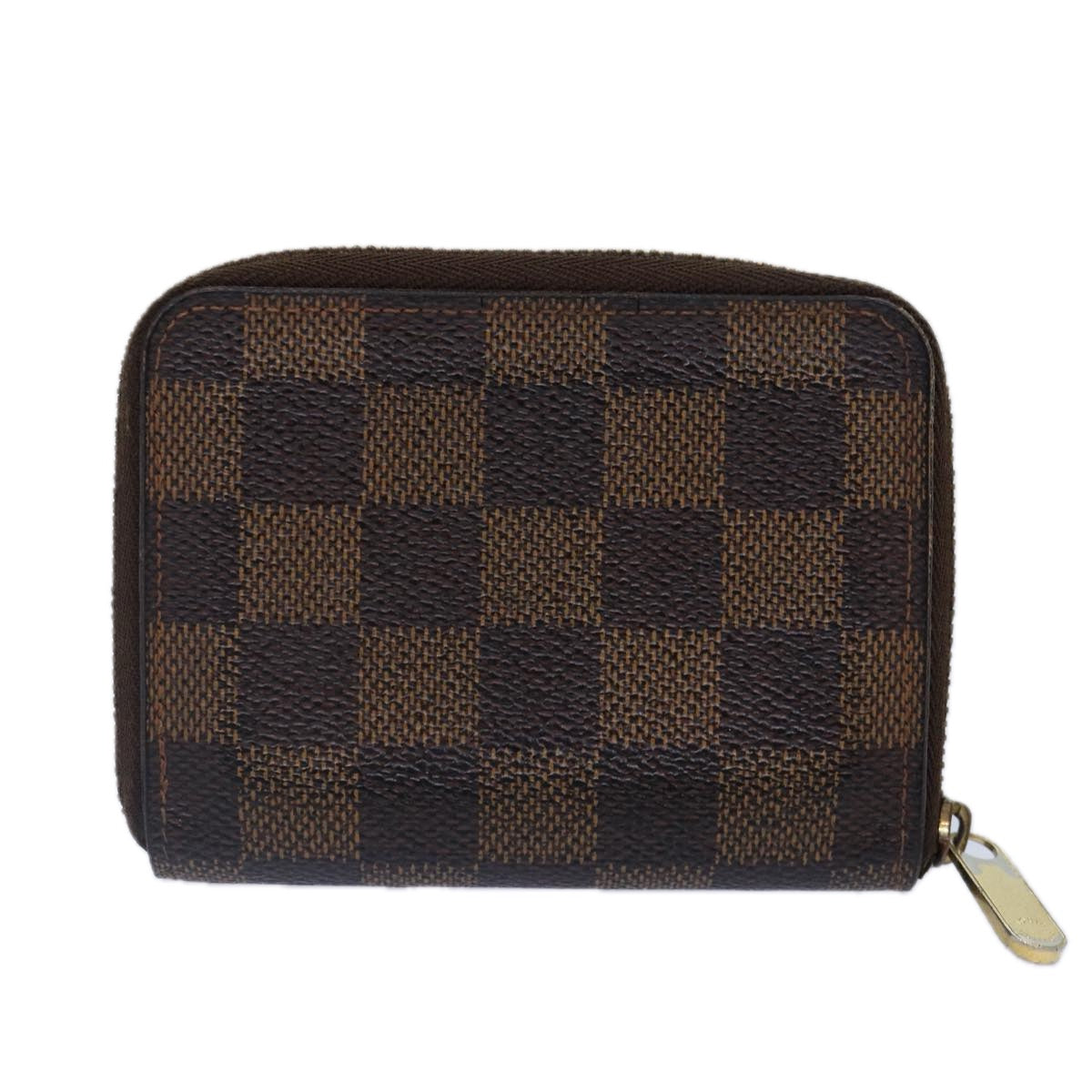 LOUIS VUITTON Damier Ebene Zippy Coin Purse N63070 LV Auth bs17148