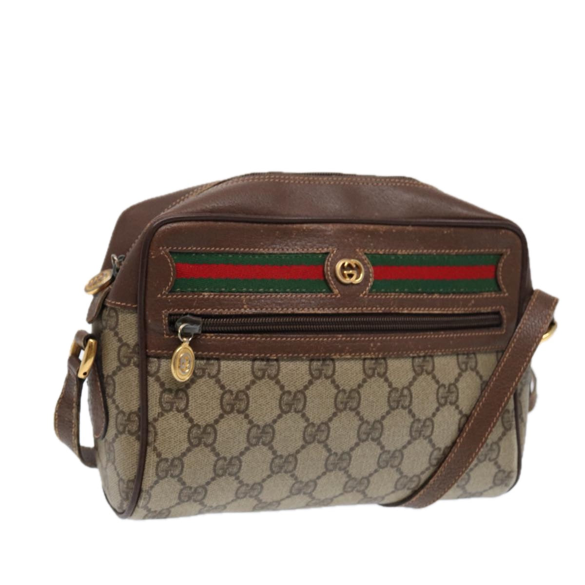 Gucci Leather Canvas Shoulder Bag