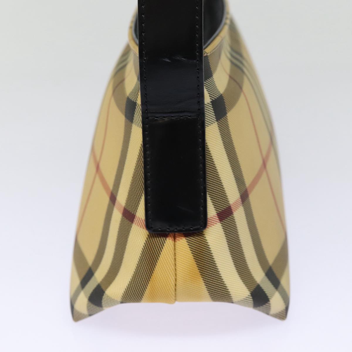 Luxury Burberry Nova Check Shoulder Bag PVC Beige Auth bs17559