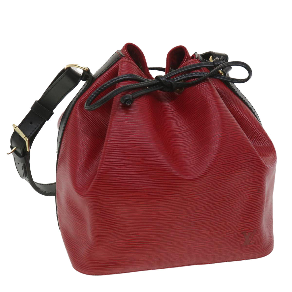 LOUIS VUITTON Epi Petit Noe Shoulder Bag bicolor Black Red M44172 LV  bs3388