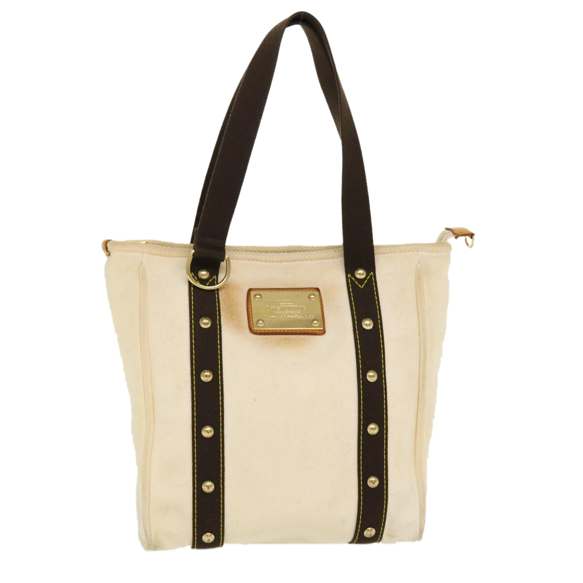 LOUIS VUITTON Antheia Cabas MM Tote Bag Canvas Brown LV Auth bs4483