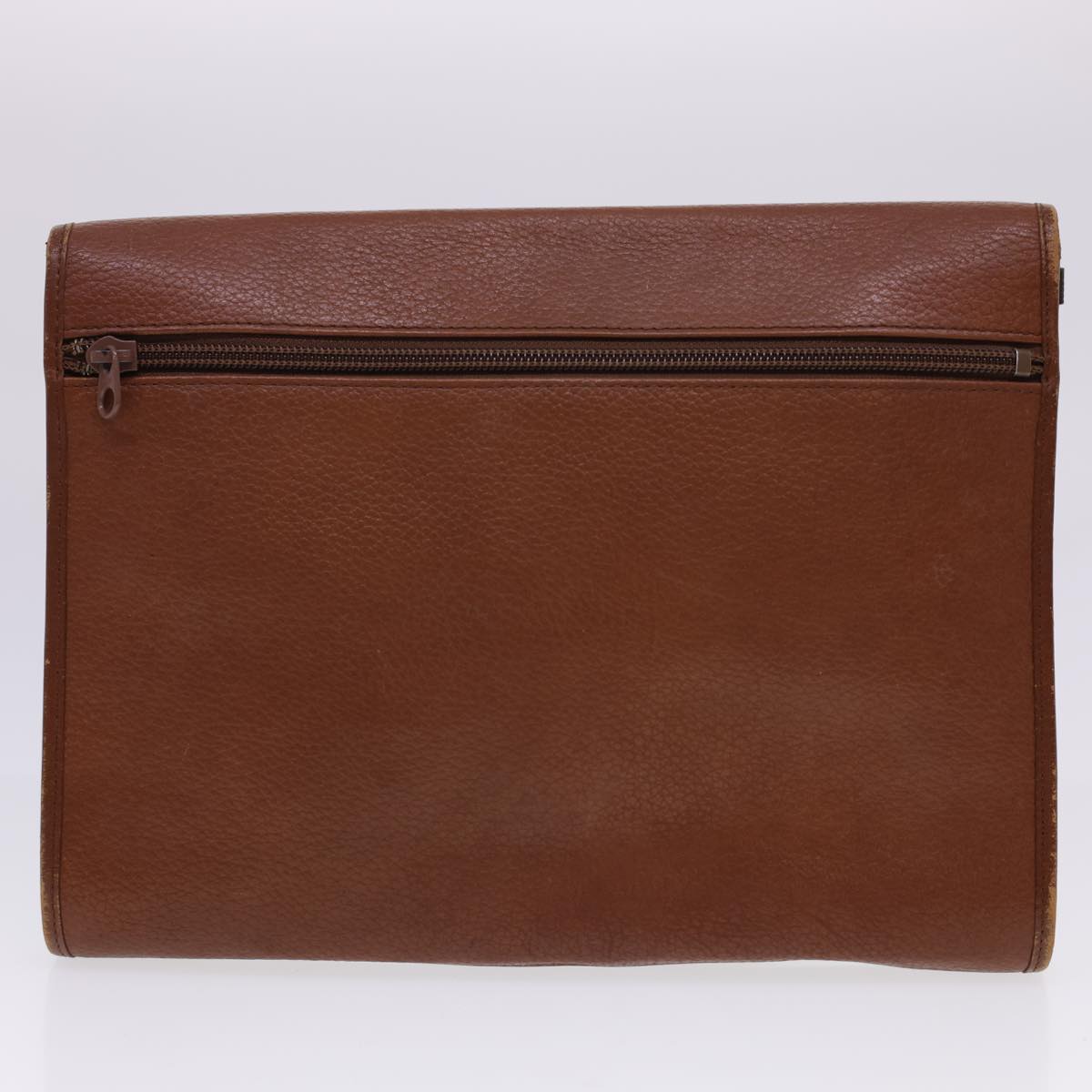 Luxury BurberrySs Clutch Bag Leather 2Set Brown Black Auth bs4863