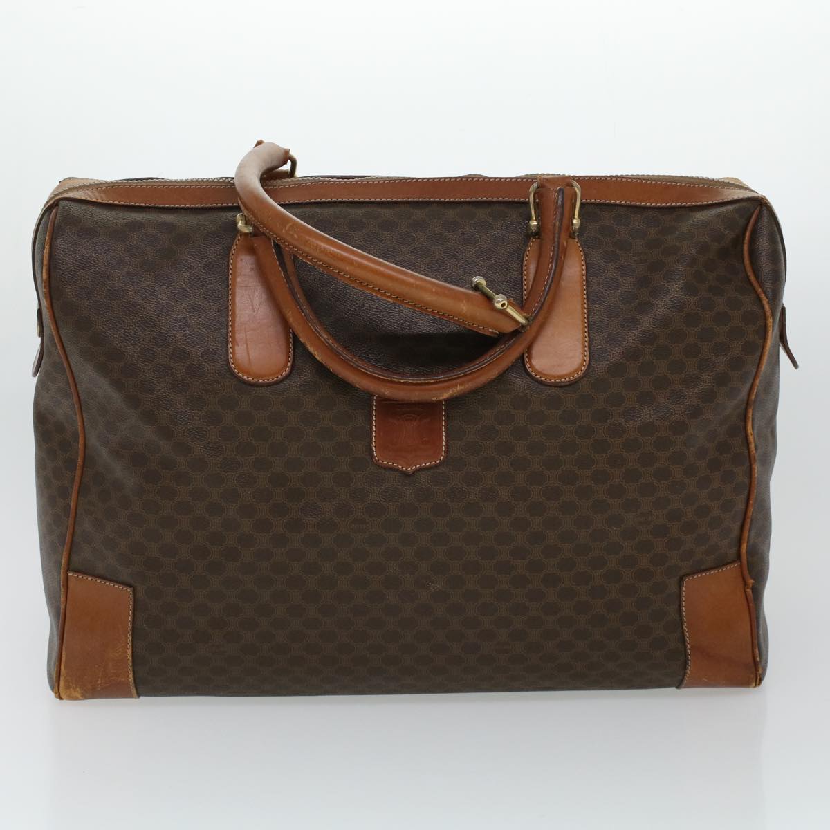 Luxury CELINE Macadam Canvas Hand Bag Boston Bag PVC Leather 3Set Beige  5171