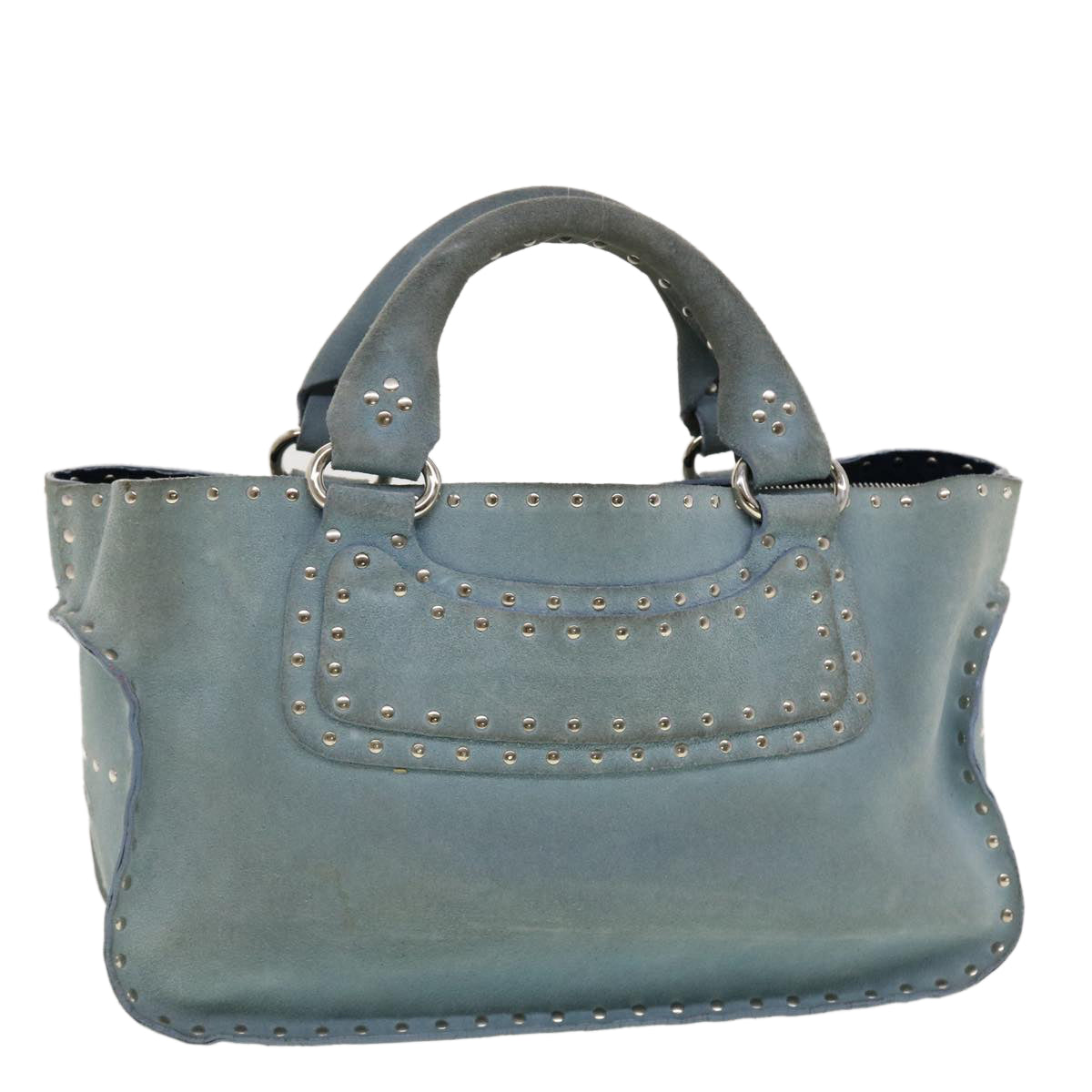 Luxury CELINE Hand Bag Suede Light Blue  5202