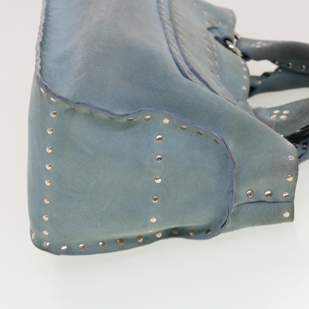 Luxury CELINE Hand Bag Suede Light Blue  5202