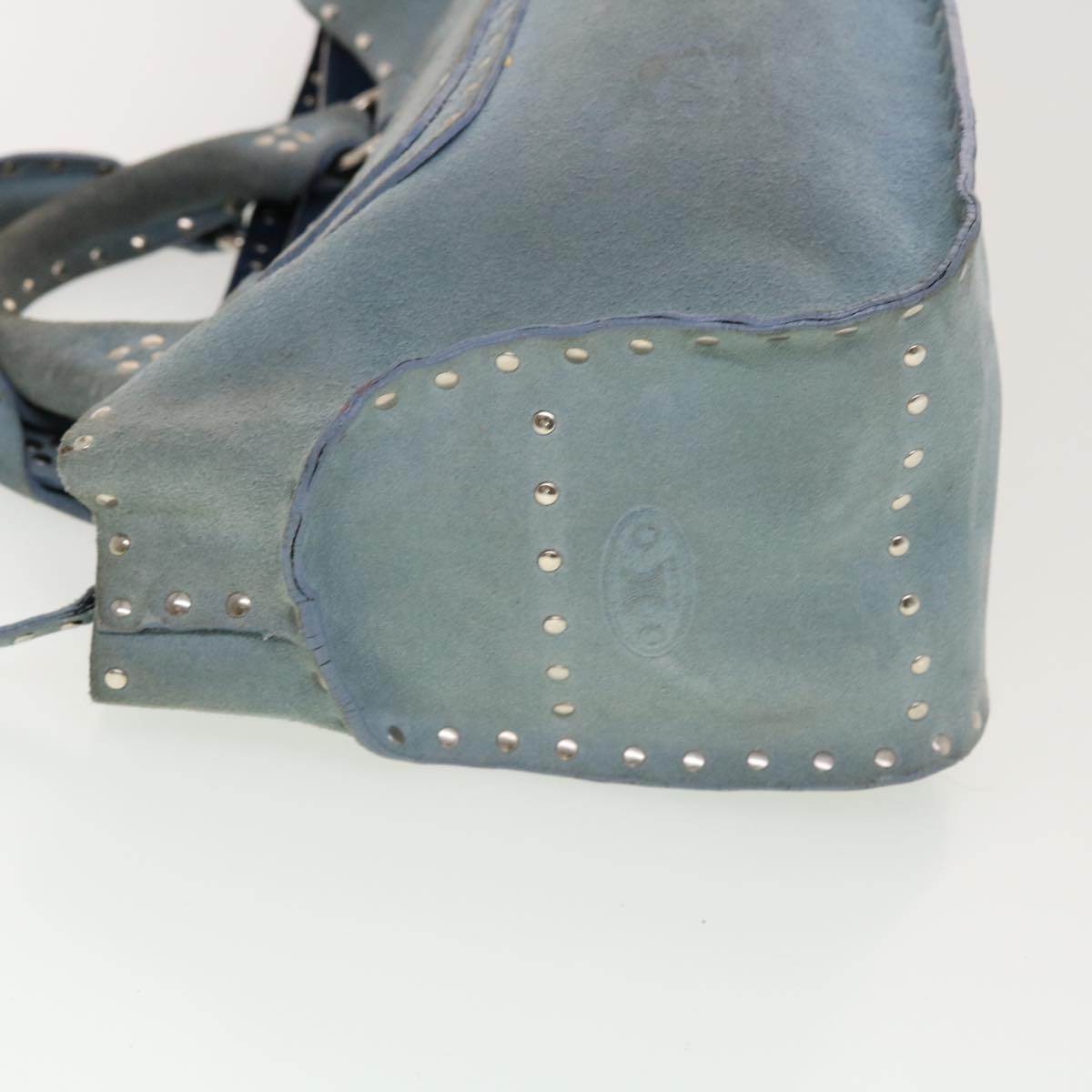 Luxury CELINE Hand Bag Suede Light Blue  5202