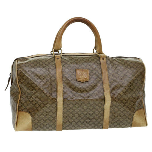 Luxury CELINE Macadam Canvas Boston Bag Beige 5458