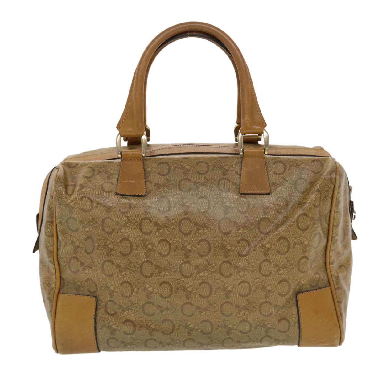 Luxury CELINE C Macadam Canvas Boston Bag Brown  5755