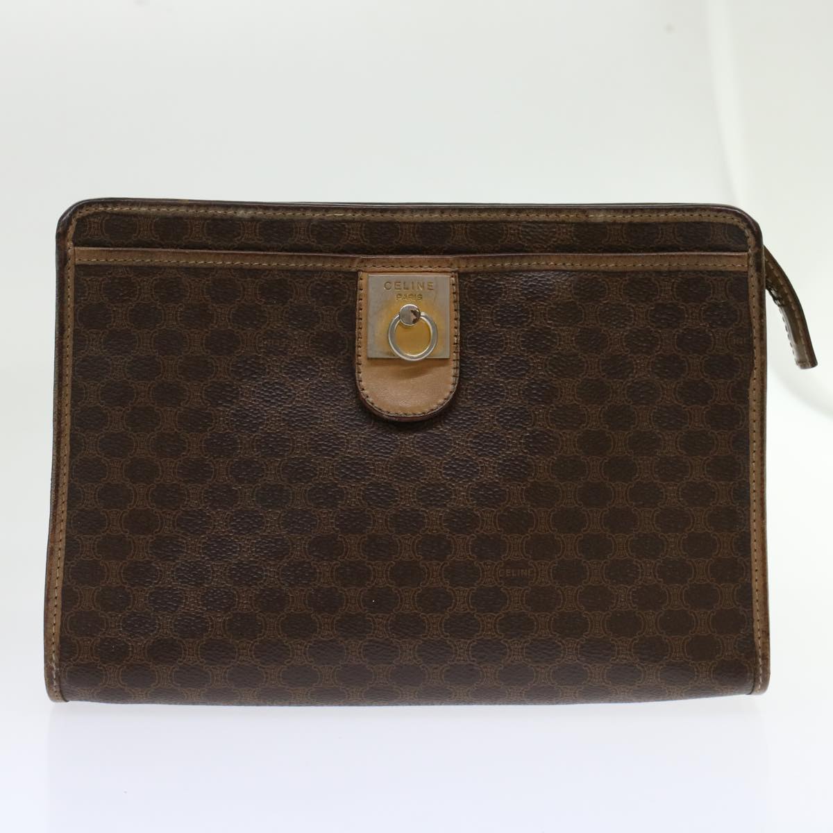 Luxury CELINE Cartier Macadam Canvas Clutch Bag Leather 3Set Wine Red Brown 6276