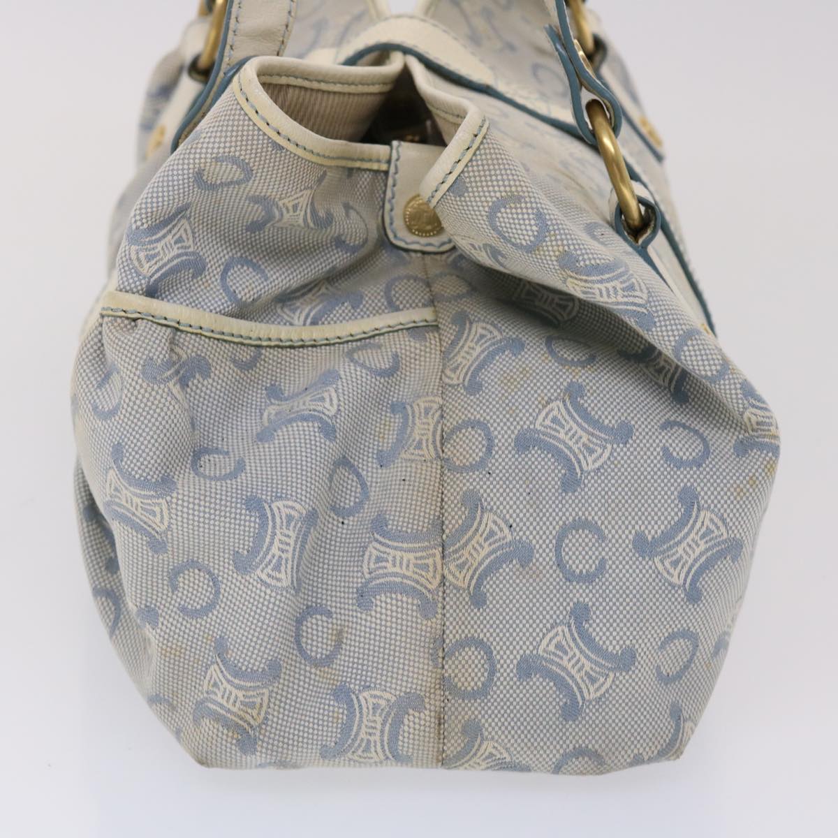 Luxury CELINE Paris Macadam Shoulder Bag Canvas Blue Whe  6303