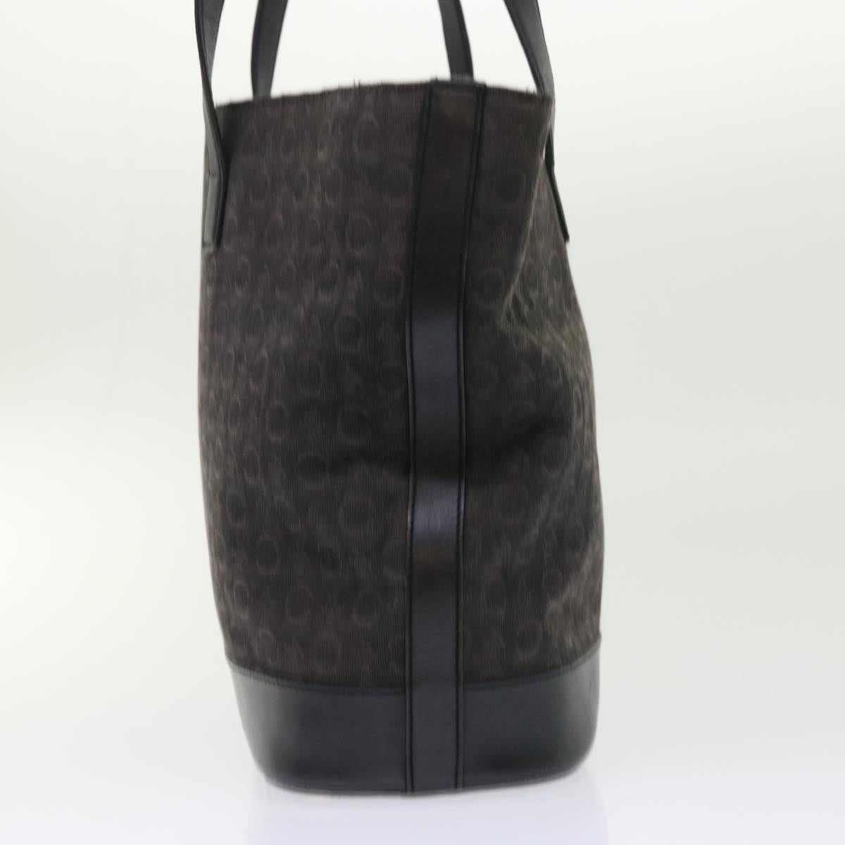 Luxury CELINE C Macadam Canvas Tote Bag Leather Black  6508