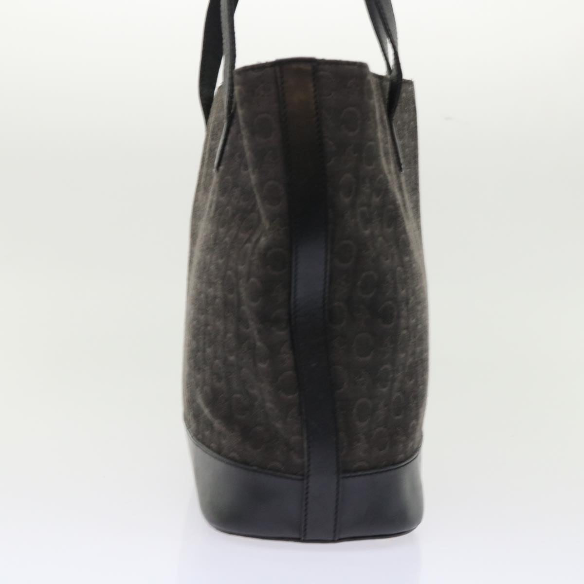 Luxury CELINE C Macadam Canvas Tote Bag Leather Black  6508