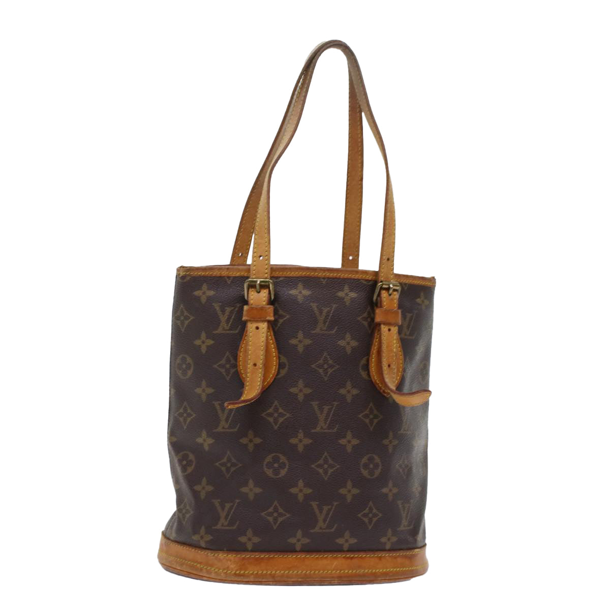 LOUIS VUITTON Monogram Bucket PM Shoulder Bag   M42238 LV Auth bs6909