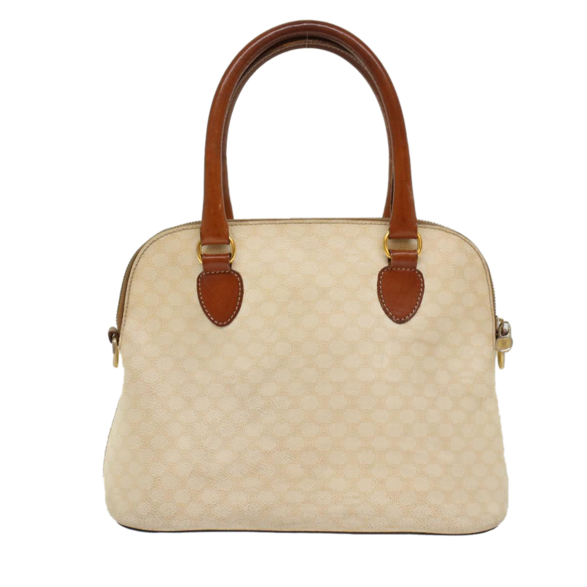 Luxury CELINE Macadam Canvas Hand Bag PVC Leather Whe  7123