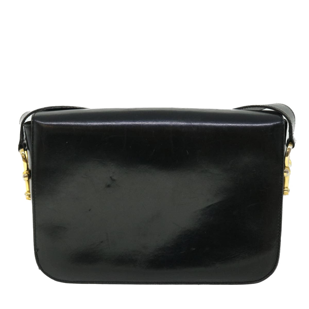 Luxury CELINE Shoulder Bag Leather Black  7529