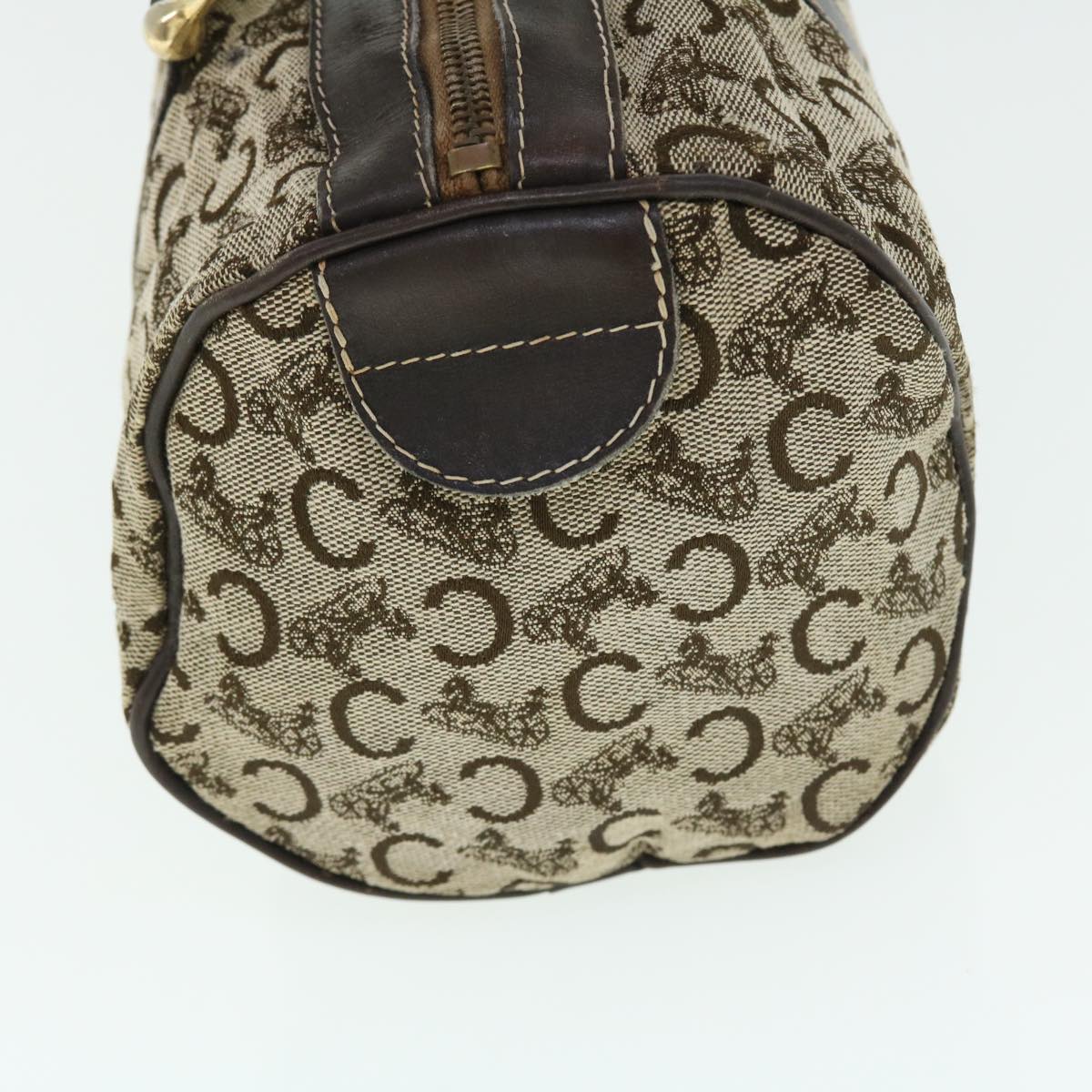 Luxury CELINE C Macadam Canvas Boston Bag Brown  7600