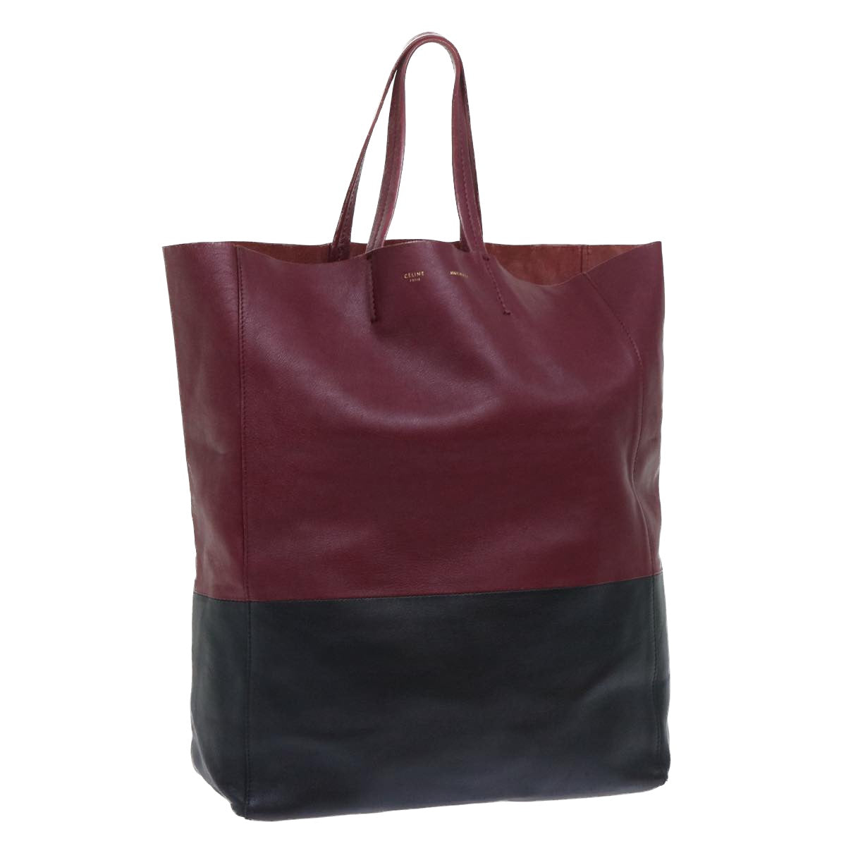 Luxury CELINE Tote Bag Leather Wine Red  7779