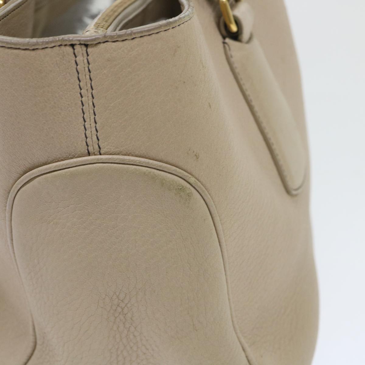 Luxury CELINE Hand Bag Leather Beige  8421