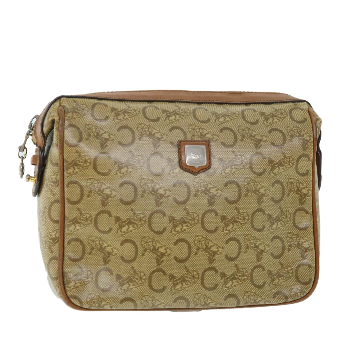 Luxury CELINE C Macadam Canvas Clutch Bag Coated Canvas Beige 8432