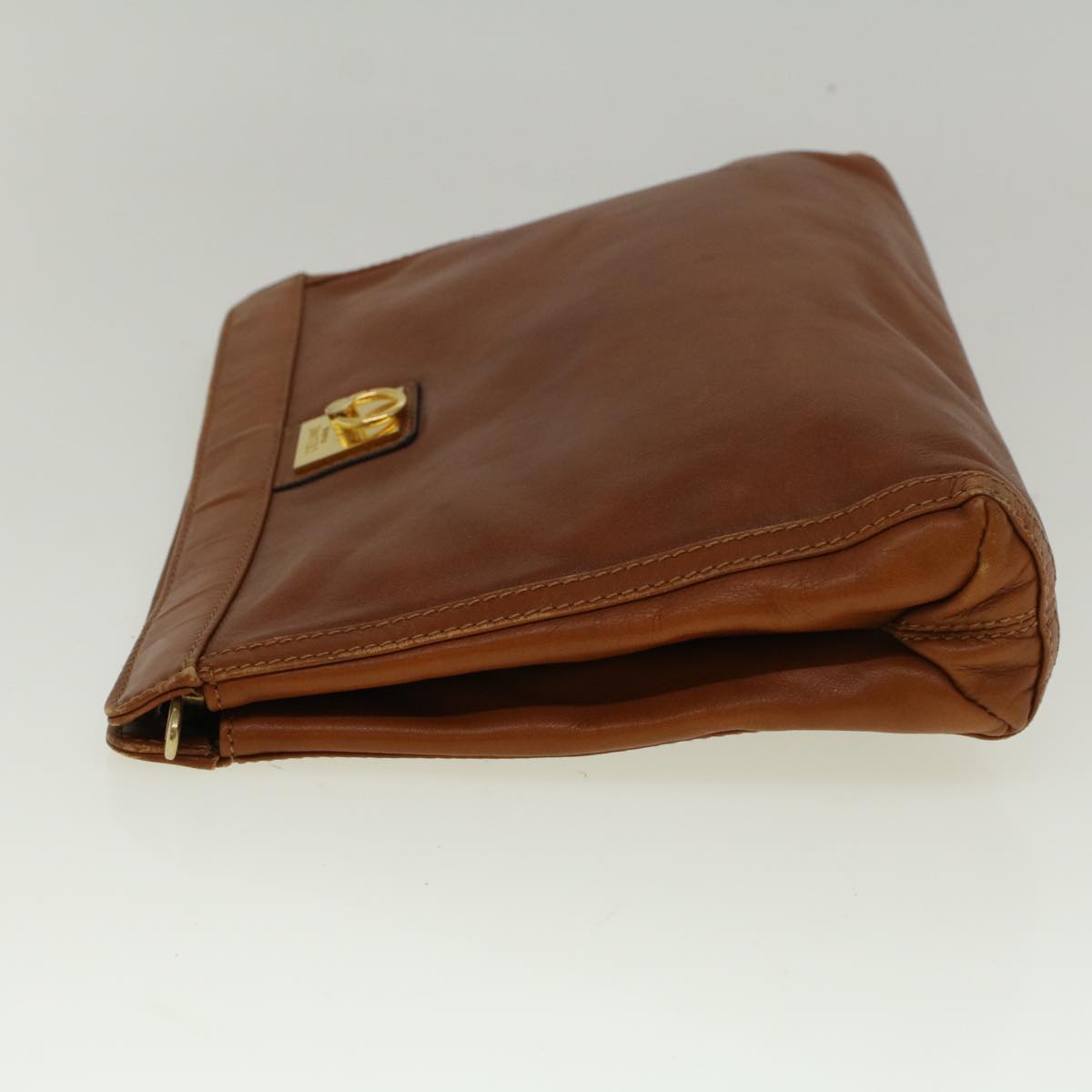Luxury CELINE Clutch Bag Leather Brown  9584