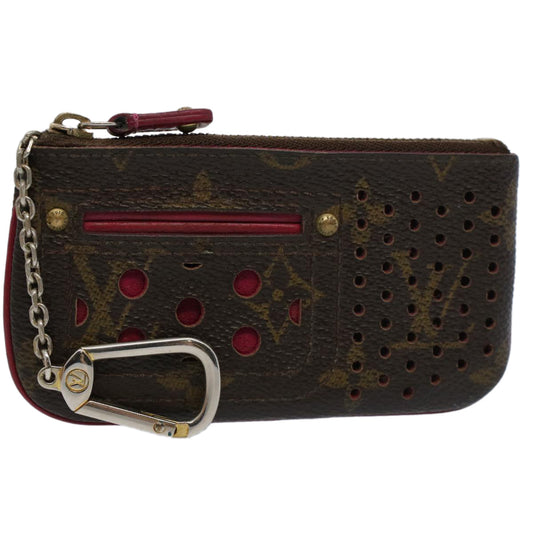 LOUIS VUITTON Monogram Perfo Pochette Cles Coin Purse Pink M95223 LV Auth bs9769
