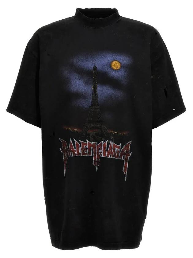 Luxury Balenciaga Trending 2026 Oversized Short Sleeve T-Shirt Washed Black