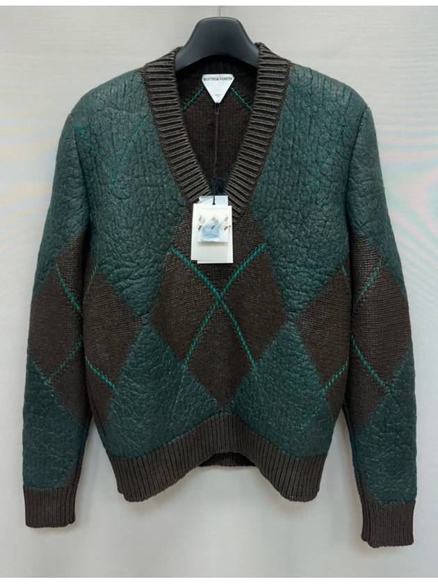 Luxury Bottega Veneta argyle v neck sweater