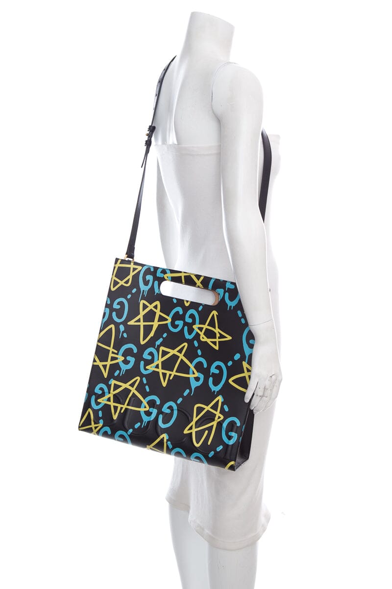 Gucci Black Leather Tote Style 16