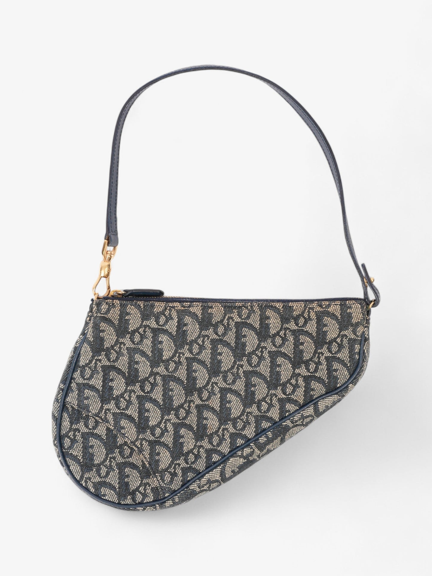 Christian Dior Saddle Pouch Blue Oblique Canvas