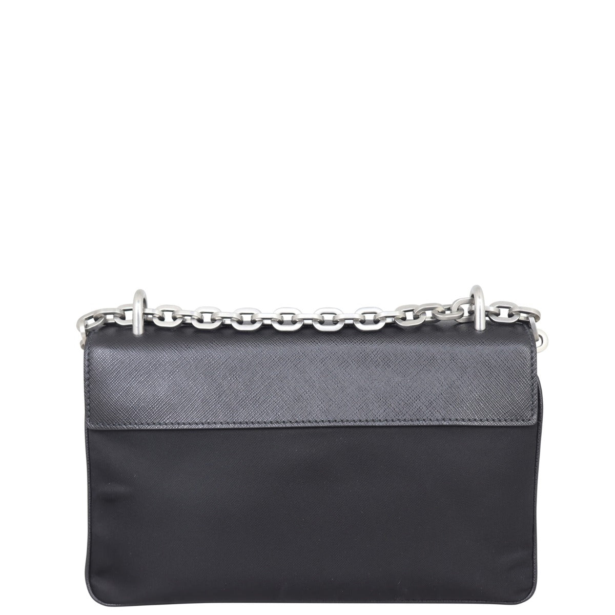 Prada Saffiano Tessuto Chain Shoulder Bag