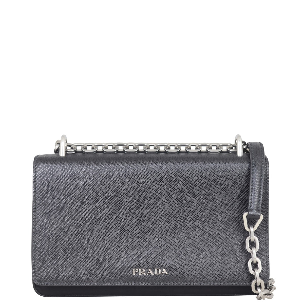 Prada Saffiano Tessuto Chain Shoulder Bag