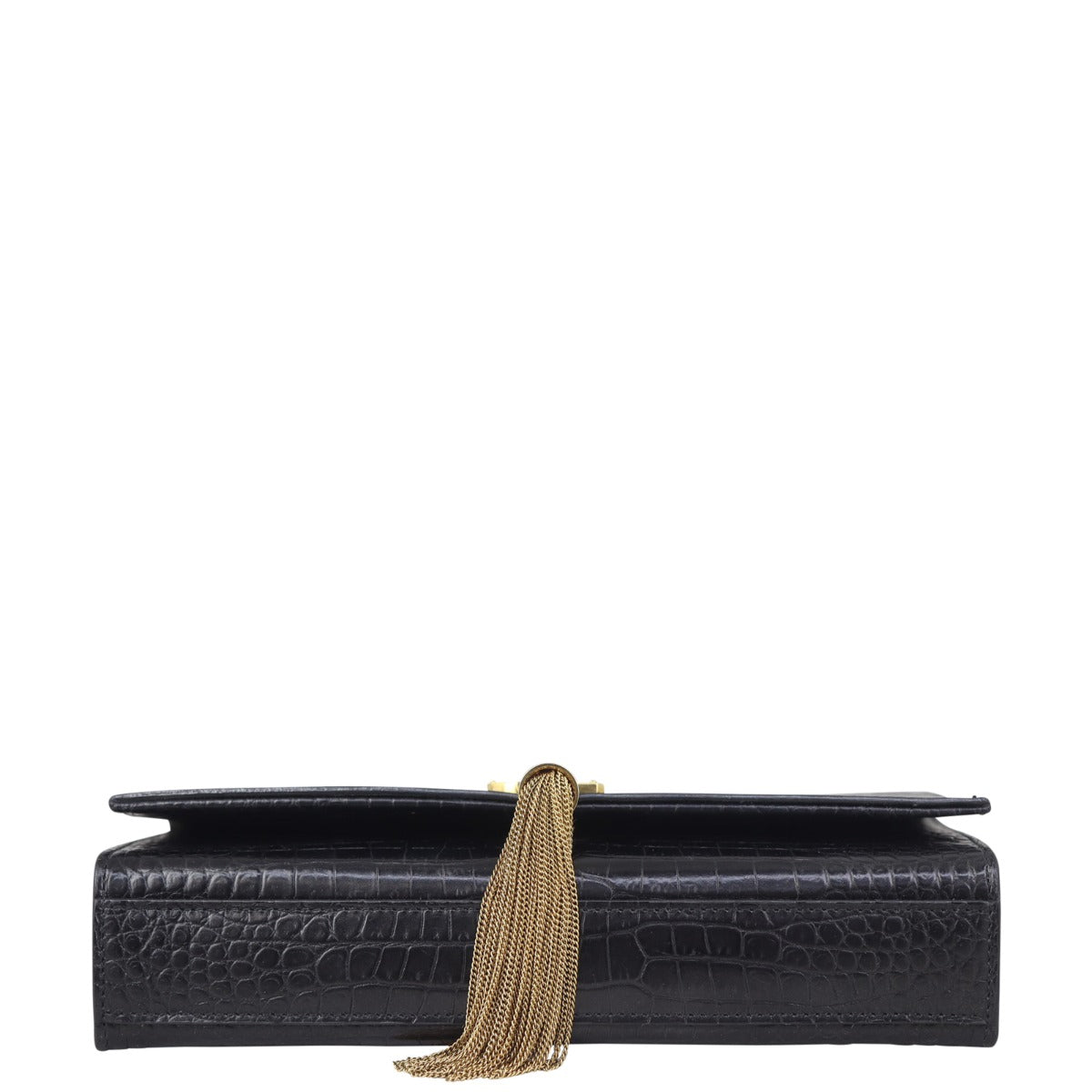 Saint Laurent Kate Tassel Chain Bag Medium Croc-Embossed