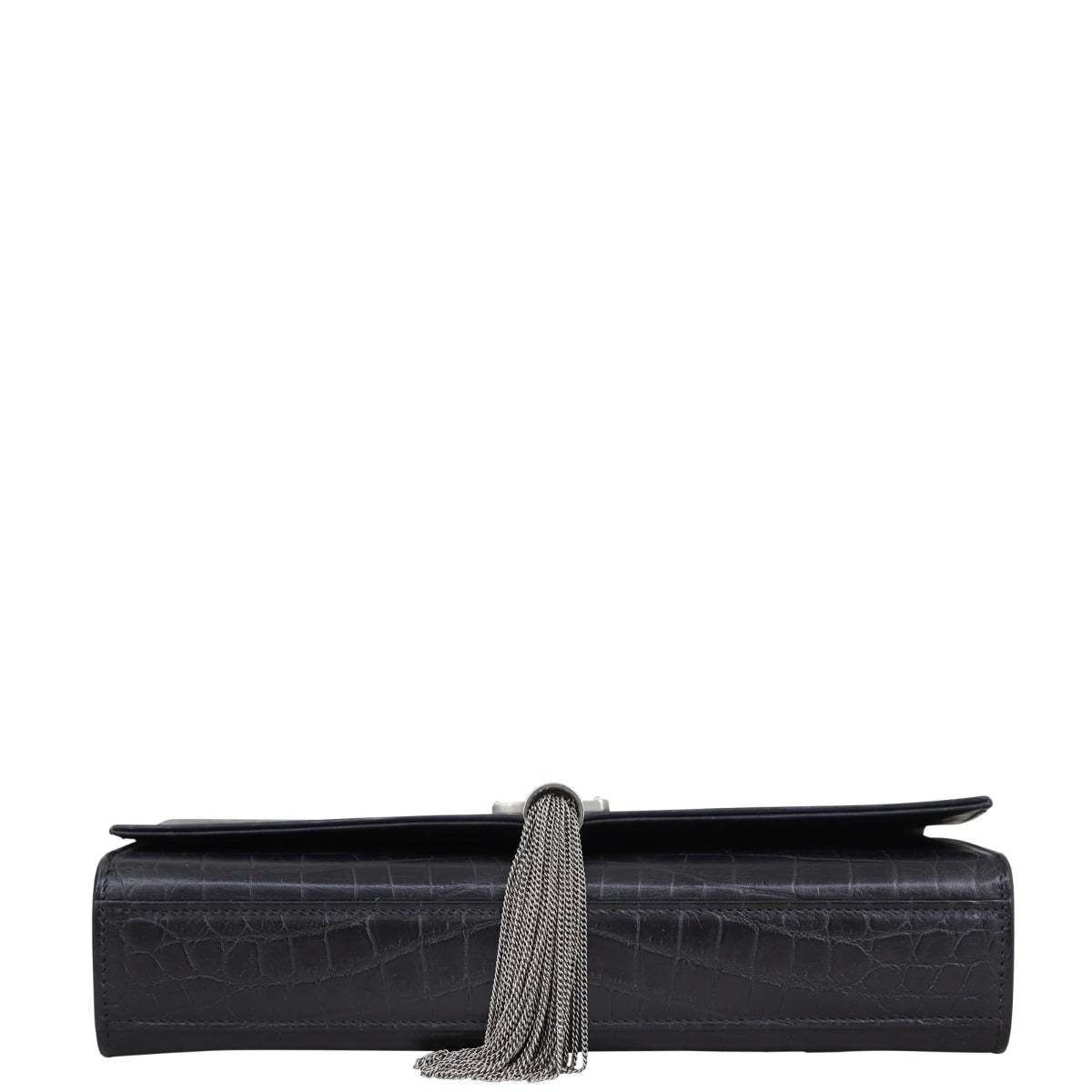 Saint Laurent Kate Tassel Chain Bag Medium Croc-Embossed