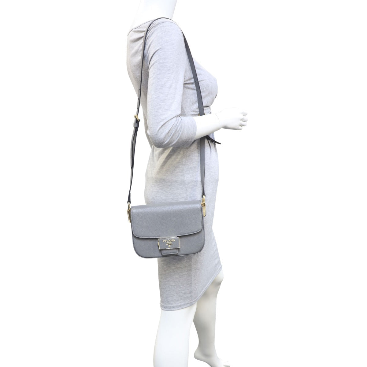 Prada Saffiano Embleme Shoulder Bag