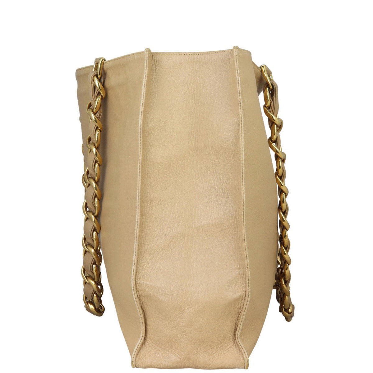 Chanel Vintage CC Jumbo XL Chain Shoulder Bag | Beige