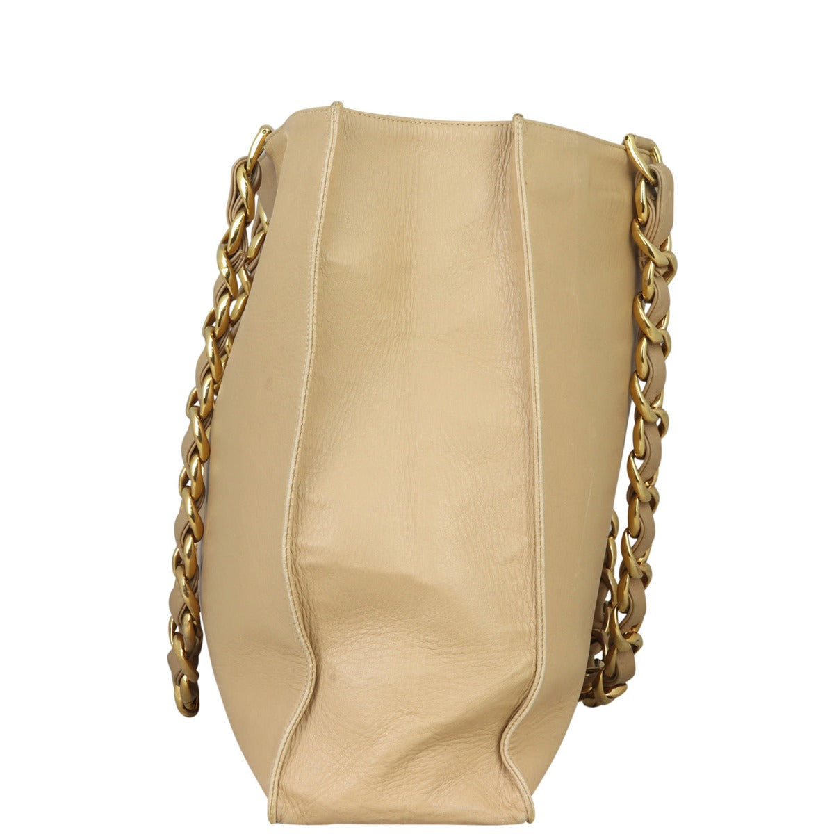 Chanel Vintage CC Jumbo XL Chain Shoulder Bag | Beige