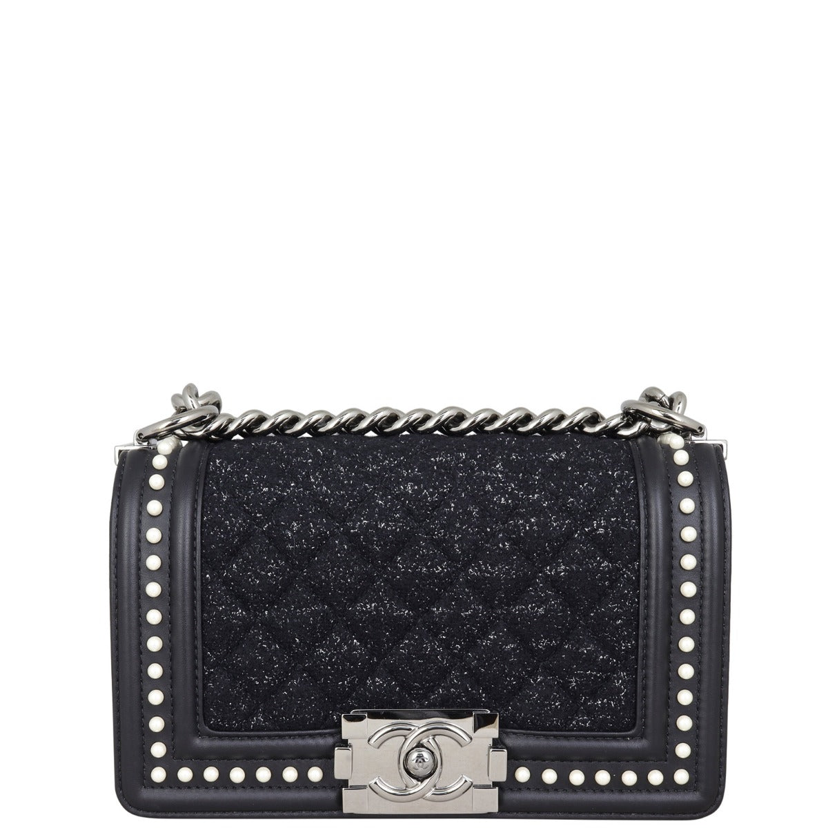 Chanel Boy Small Tweed Pearls